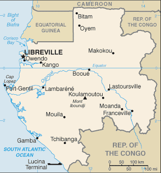 Politisk kart Gabon