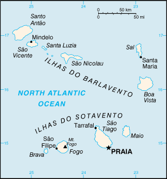 Politisk kart over Kapp Verde