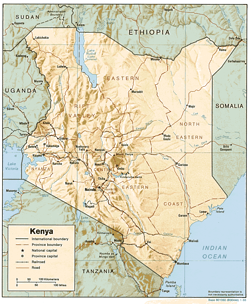 Terreng kart over Kenya