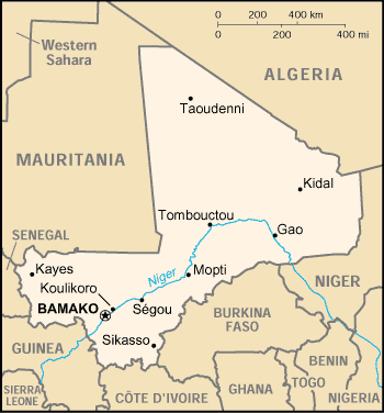 Politisk kart Mali